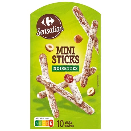 Carrefour Sensation mini stick saucisson sec aux noisettes 100g