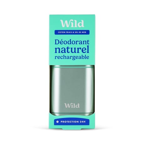 Wild Déodorant Solide Rechargeable au coton frais et sel de mer 40g