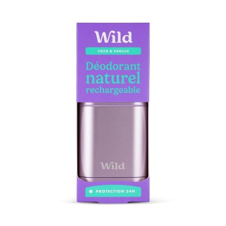 Wild Déodorant Solide Rechargeable à la Noix de Coco et Vanille 40g
