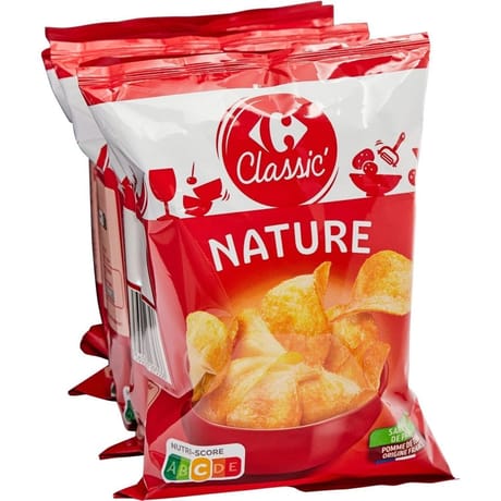Carrefour classic' chips nature 6x30g