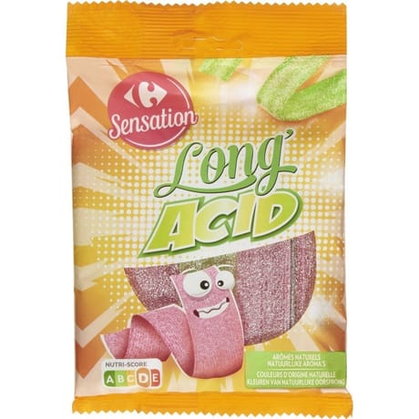 Carrefour sensation bonbons long'acid 200g