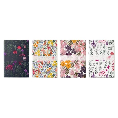 Oxford agenda flowers 7.4x11.2 2 jours/page 2024 assorti