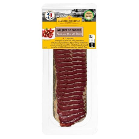 Magret de canard fumé au bois hêtre 80g
