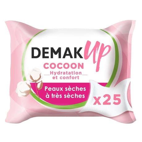 Demak'up lingettes démaquillantes cocoon hydratation et confort x25