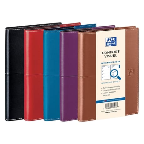 Oxford agenda voyage visio+ intégral 10x15 128pages 1semaine/2 pages 2025 assorti