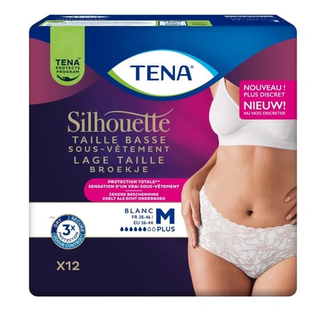 Tena silhouette blanc taille basse m x 12