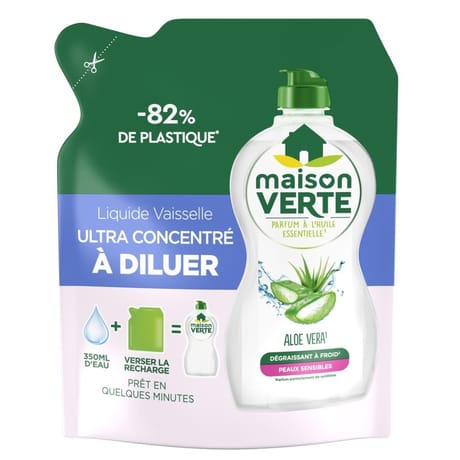 Maison verte vaisselle ultra concentré à diluer aloe vera 0.15l