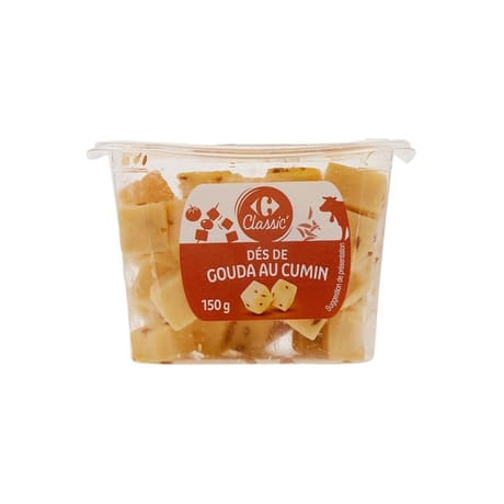 Carrefour Classic' Dés de gouda au cumin 150g