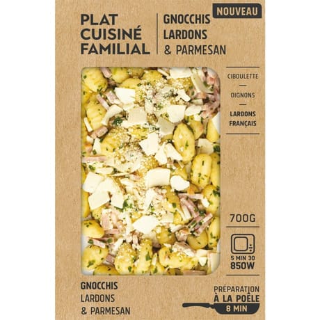 Gnocchis lardons et parmesan ciboulette, oignons 700g