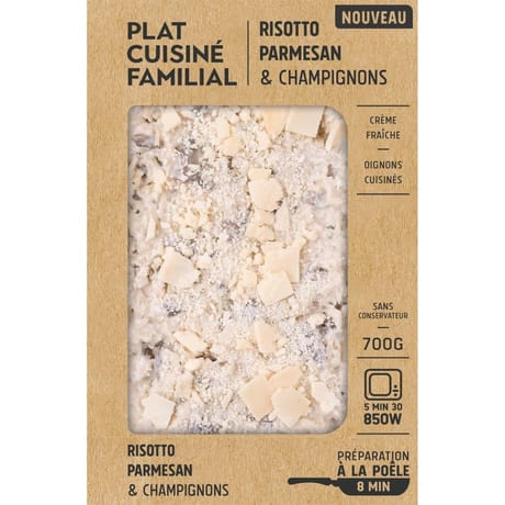 Risotto champignons et parmesan crème fraîche, oignons 700g