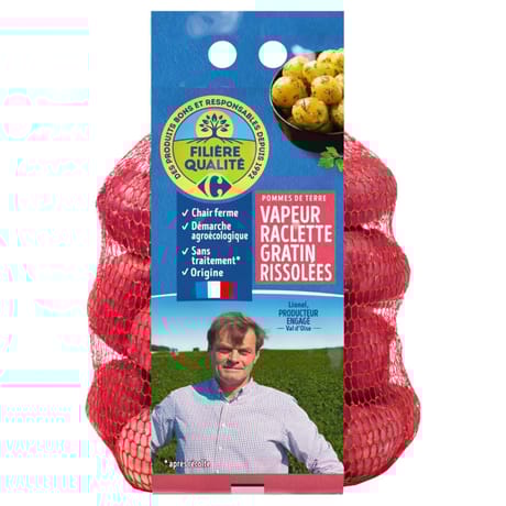 Pomme de terre chair ferme vapeur rouge sachet 2 kg filière qualité carrefour