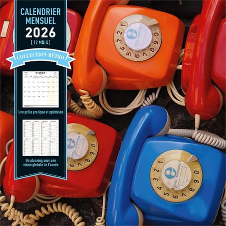 Lecas calendrier retro 30x30 1 mois par page 2024 assorti