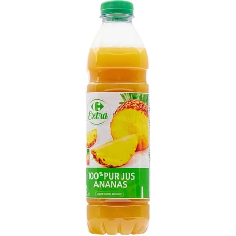 Carrefour extra pur jus d'ananas 100% 1l