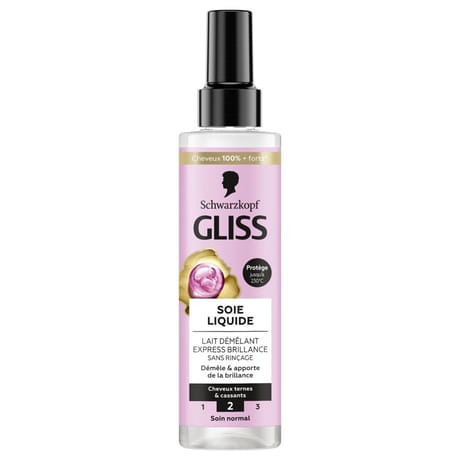 Gliss soie liquide lait démêlant express brillance sans rinçage 200 ml