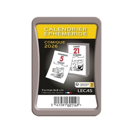 Lecas calendrier ephemeride comique 6x9 1jour/page 2024 ass