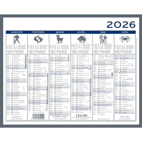 Lecas calendrier 2 coul.42x32 1 an sur 2 faces 2024