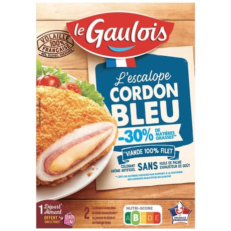 Le Gaulois 2 escalopes de cordon bleu -30% de matière grasse 200g