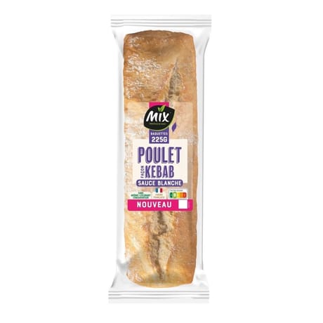 Mix buffet baguette poulet façon kebab sauce blanche 225g