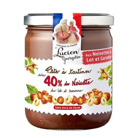 Lucien georgelin pate à tartiner 40% de noisette du lot et garonne 400g