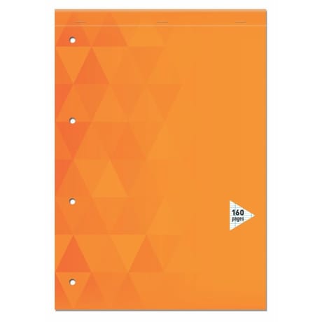 Carrefour bloc note perforé 22,5x29.7 cm 160 pages grands carreaux