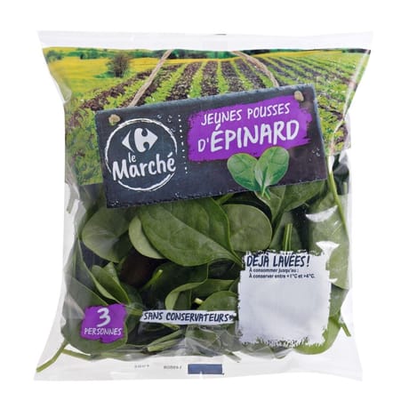 Carrefour le marché jeunes pousses d'épinard