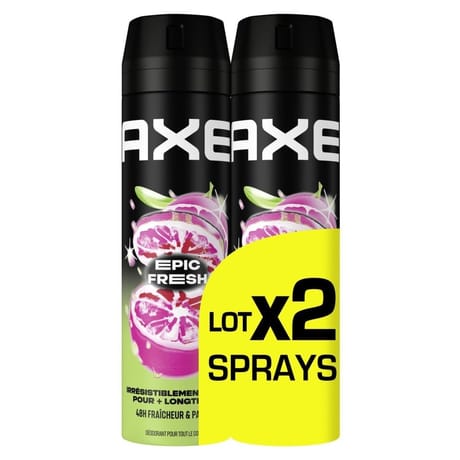 Axe supreme déodorant homme atomiseur epic fresh 48h 2x200ml
