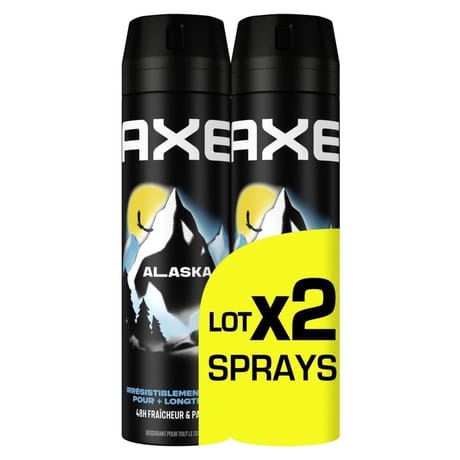 Axe supreme déodorant homme atomiseur alaska 48h fraicheur & parfum 2x200ml