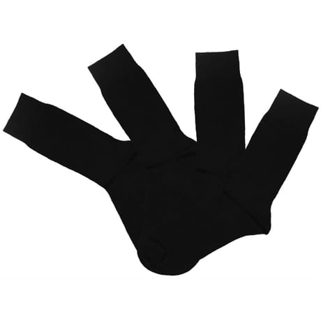 2 paires de mi chaussettes de ville unies homme NOIRX2 T39\42