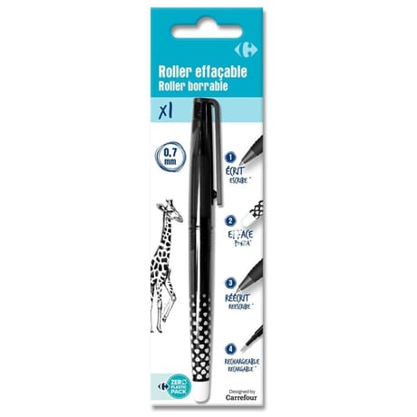 Carrefour roller effacable noir x1