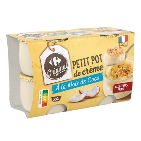 Carrefour original dessert crème à la noix de coco 4x100g