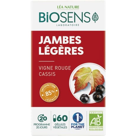 Biosens gélules végétales jambes légères bio 27g