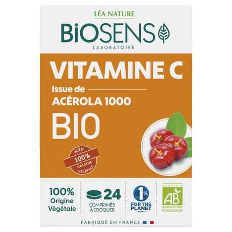 Biosens comprimés vitamine C acérola 500 bio 64g