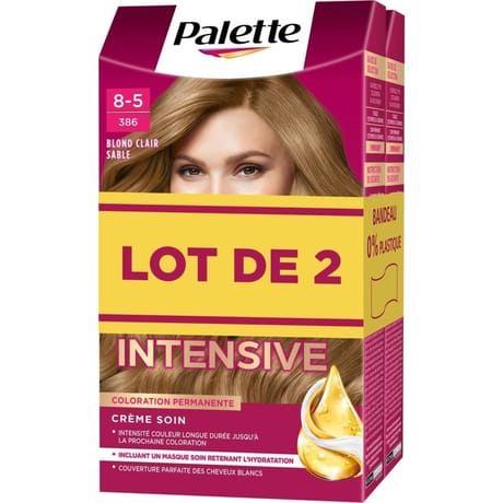 Palette coloration permanente 386 blond clair sable lot de 2