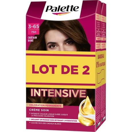 Palette coloration permanente 750 châtain doré lot de 2