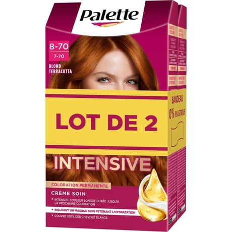 Palette coloration permanente 8.70 blond terracotta lot de 2