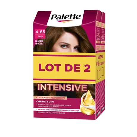 Palette coloration permanente 4-65 700 châtain chocolat lot de 2
