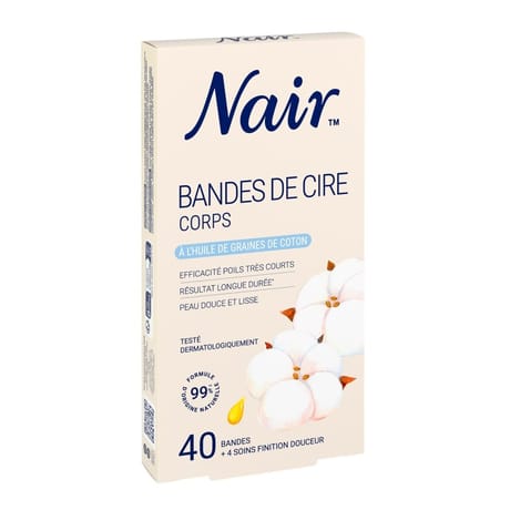 Nair bandes de cire corps à l'huile de graines de coton x40