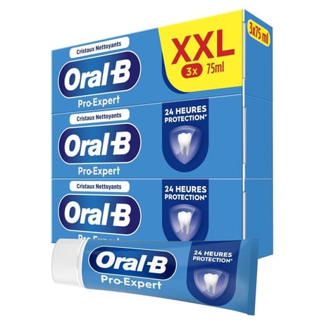 Oral-b pro expert dentifrice cristaux nettoyants 3x75ml