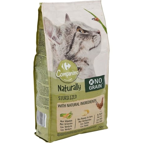 Carrefour companino croquettes pour chat stérilisé au poulet 2kg