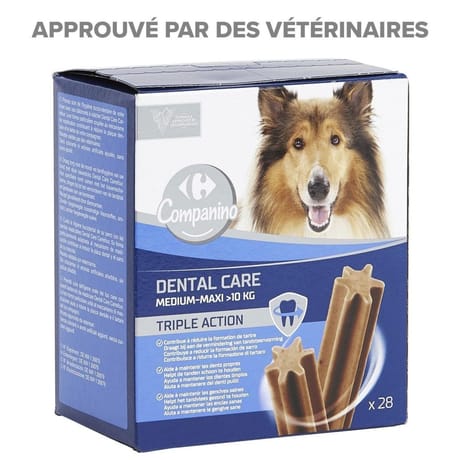 Carrefour companino récompense pour chien medium sticks dental care x28 - 720g