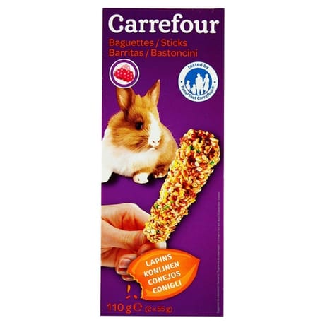 Carrefour baguettes aux fruits pour lapin 2x55g