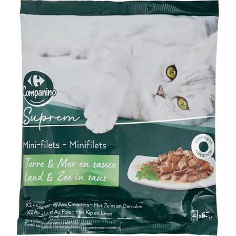 Carrefour companino pâtée pour chat terre & mer en sauce 4x85g - 340g