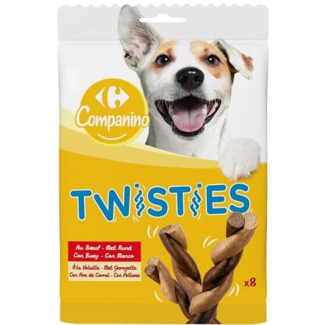 Carrefour companino récompense pour chien sticks boeuf volaille x8 - 140g