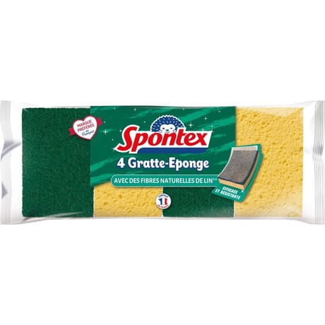 Spontex gratte-éponges fibres naturelles x4