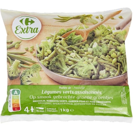 Carrefour Extra poêlée de légumes verts assaisonnés 1kg