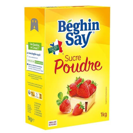 Beghin say sucre en poudre bec verseur 1kg