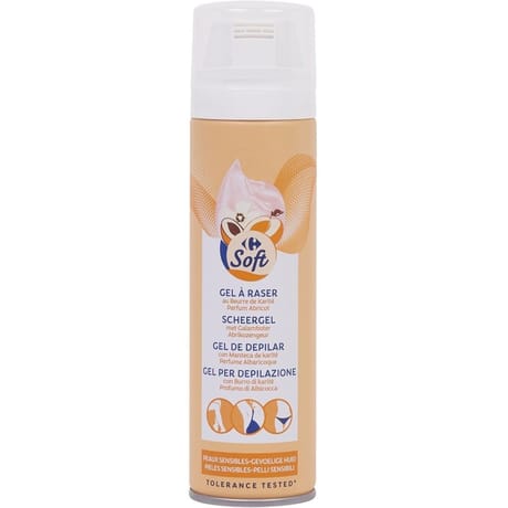 Carrefour Soft gel à raser beurre de karité parfum abricot 200ml