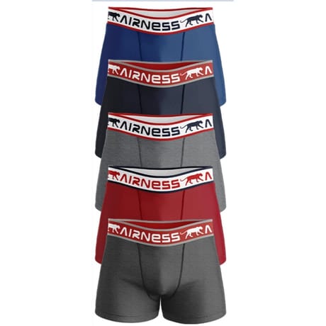 LOT DE 5 BOXERS HOMME AIRNESS NOIR X5 L