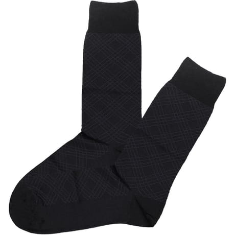 Paire de mi chaussettes fantaisies homme fil d'Ecosse NOIR T39\42