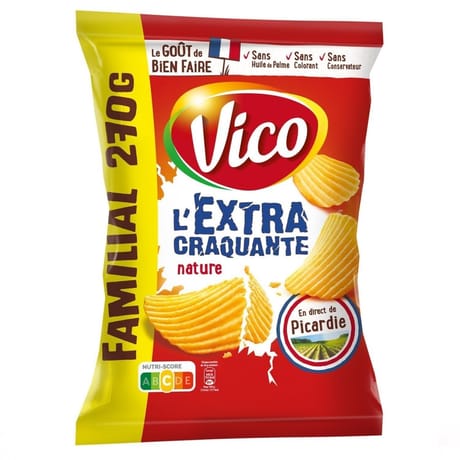 Vico chips extra craquantes nature format familial 270g